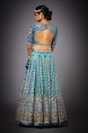 Shop_RI.Ritu Kumar_Blue Silk Round Embroidered Bridal Lehenga Set _at_Aza_Fashions