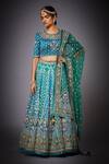 Buy_RI.Ritu Kumar_Blue Silk Round Embroidered Bridal Lehenga Set _at_Aza_Fashions