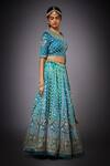 Buy_RI.Ritu Kumar_Blue Silk Round Embroidered Bridal Lehenga Set _Online_at_Aza_Fashions