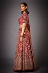 RI.Ritu Kumar Red Silk Satin Round Embroidered Bridal Lehenga Set Online at Aza Fashions RI.Ritu Kumar_Red Silk Satin Round Embroidered Bridal Lehenga Set _Online_at_Aza_Fashions