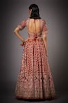 Shop RI.Ritu Kumar Red Silk Satin Round Embroidered Bridal Lehenga Set at Aza Fashions Shop_RI.Ritu Kumar_Red Silk Satin Round Embroidered Bridal Lehenga Set _at_Aza_Fashions