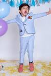 Little Boys Closet Blue Suede Embroidery Suit Set Online at Aza Fashions Little Boys Closet_Blue Suede Embroidery Suit Set _Online_at_Aza_Fashions