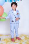 Buy Little Boys Closet Blue Suede Embroidery Suit Set Online at Aza Fashions Buy_Little Boys Closet_Blue Suede Embroidery Suit Set _Online_at_Aza_Fashions