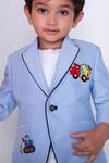 Shop Little Boys Closet Blue Suede Embroidery Suit Set Online at Aza Fashions Shop_Little Boys Closet_Blue Suede Embroidery Suit Set _Online_at_Aza_Fashions