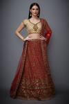 RI.Ritu Kumar_Red Sequin Embroidered Bridal Lehenga Set _Online_at_Aza_Fashions