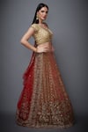 Buy_RI.Ritu Kumar_Red Sequin Embroidered Bridal Lehenga Set _Online_at_Aza_Fashions