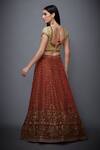 Shop_RI.Ritu Kumar_Red Sequin Embroidered Bridal Lehenga Set _at_Aza_Fashions