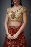 Shop_RI.Ritu Kumar_Red Sequin Embroidered Bridal Lehenga Set _Online_at_Aza_Fashions