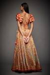 Shop RI.Ritu Kumar Orange Shikarga Brocade V Neck Jamawar Lehenga Set at Aza Fashions Shop_RI.Ritu Kumar_Orange Shikarga Brocade V Neck Jamawar Lehenga Set _at_Aza_Fashions