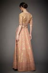 Shop_RI.Ritu Kumar_Gold V Neck Silk Bridal Lehenga Set _at_Aza_Fashions