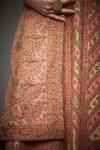 RI.Ritu Kumar_Gold V Neck Silk Bridal Lehenga Set _at_Aza_Fashions