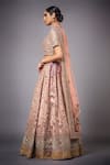 Buy_RI.Ritu Kumar_Pink V Neck Silk Embroidered Bridal Lehenga Set _Online_at_Aza_Fashions