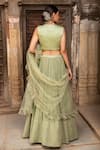 Kritika Dawar_Green Lehenga Georgette Blouse Silk Dupatta Net Lining Shantoon Set _Online_at_Aza_Fashions