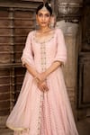 Kritika Dawar Pink Anarkali Georgette Lehenga And Dupatta Net Lining Shantoon Set Online at Aza Fashions Kritika Dawar_Pink Anarkali Georgette Lehenga And Dupatta Net Lining Shantoon Set _Online_at_Aza_Fashions