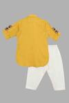 Shop Little Brats Yellow Handloom Cotton, Rayon Applique Pathani Set at Aza Fashions Shop_Little Brats_Yellow Handloom Cotton, Rayon Applique Pathani Set _at_Aza_Fashions