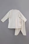Shop_Little Brats_White Rayon, Cotton, Silk Embroidery Katan Kurta Set _at_Aza_Fashions