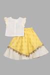 Shop Little Brats Yellow Kota Doria, Silk, Cotton Printed Lehenga Set Online at Aza Fashions Shop_Little Brats_Yellow Kota Doria, Silk, Cotton Printed Lehenga Set _Online_at_Aza_Fashions