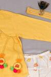 Little Brats_Yellow Cotton Embroidered Kurta With Dhoti Pant _Online_at_Aza_Fashions