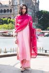 Buy_Lajjoo C_Pink Chanderi Dupatta_Online_at_Aza_Fashions