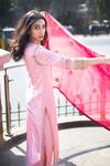 Shop_Lajjoo C_Pink Chanderi Dupatta _at_Aza_Fashions