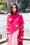 Buy_Lajjoo C_Pink Chanderi Dupatta _at_Aza_Fashions