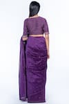 Shop_Deep Thee_Purple Chanderi Silk V Neck Saree With Blouse _at_Aza_Fashions