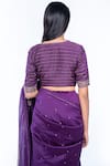 Buy_Deep Thee_Purple Chanderi Silk V Neck Saree With Blouse _Online_at_Aza_Fashions