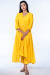 Buy_Deep Thee_Yellow Chanderi V Neck Kurta Set_at_Aza_Fashions