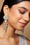 Buy_D'oro_Pearl Handmade Tassel Jhumka Earrings_at_Aza_Fashions