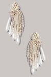 Shop_D'oro_Pearl Drop Earrings_at_Aza_Fashions