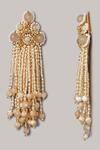 House of D'oro_Beaded Tassel Earrings_Online_at_Aza_Fashions