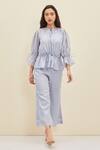 Meadow_Pink Silk Plain Lera Flared Pant _Online_at_Aza_Fashions