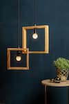 Shop_Logam_Brown Aluminium Square Pendant Light _at_Aza_Fashions