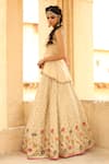 Shop_Rajiramniq_White Tissue Chanderi Round Lehenga Set _at_Aza_Fashions