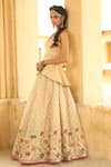 Buy_Rajiramniq_White Tissue Chanderi Round Lehenga Set _Online_at_Aza_Fashions