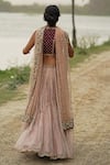 Shop_Rajiramniq_Pink Tissue Chanderi Round Bridal Lehenga Set _at_Aza_Fashions