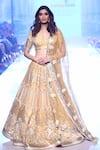 Buy_Archana Kochhar_Yellow Lehenga And Blouse Organza Dupatta Net Genda Work Bridal Set _at_Aza_Fashions