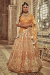 Archana Kochhar_Yellow Lehenga And Blouse Organza Dupatta Net Genda Work Bridal Set _Online_at_Aza_Fashions