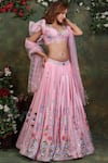 Archana Kochhar_Pink Lehenga  Blouse And Organza Dupatta Net Candy Set _Online_at_Aza_Fashions