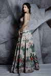Archana Kochhar_Ivory Blouse And Lehenga Raw Silk Dupatta Net Printed Bridal Set _Online_at_Aza_Fashions