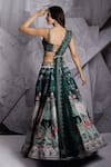 Shop_Archana Kochhar_Green Lehenga And Blouse Raw Silk Embroidered & Regal Print Bridal Set _at_Aza_Fashions