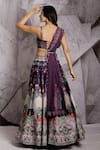 Shop_Archana Kochhar_Purple Lehenga And Blouse Raw Silk Embroidered Floral & Regal Print Bridal Set _at_Aza_Fashions