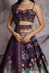 Buy_Archana Kochhar_Purple Lehenga And Blouse Raw Silk Embroidered Floral & Regal Print Bridal Set _Online_at_Aza_Fashions