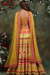 Shop_Archana Kochhar_Multi Color Lehenga And Blouse Raw Silk Dupatta Net Mirror & Embroidered Set _at_Aza_Fashions