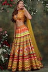 Archana Kochhar_Multi Color Lehenga And Blouse Raw Silk Dupatta Net Mirror & Embroidered Set _Online_at_Aza_Fashions
