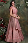 Archana Kochhar Pink Lehenga And Blouse Raw Silk Dupatta Net Kasab Work Embroidered Ombre Set Online at Aza Fashions Archana Kochhar_Pink Lehenga And Blouse Raw Silk Dupatta Net Kasab Work Embroidered Ombre Set _Online_at_Aza_Fashions