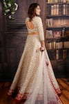 Shop_Archana Kochhar_White Lehenga Handwoven Brocade Blouse Raw Silk Dupatta Net Bridal Set _at_Aza_Fashions