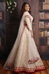 Buy_Archana Kochhar_White Lehenga Handwoven Brocade Blouse Raw Silk Dupatta Net Bridal Set _Online_at_Aza_Fashions