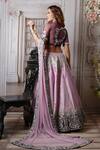 Shop_Archana Kochhar_Purple Lehenga And Blouse Raw Silk Dupatta Net Dori & Teasel Embroidered Set _at_Aza_Fashions