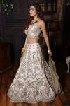 Buy_Archana Kochhar_White Lehenga And Blouse Raw Silk Dupatta Organza Arasi Bridal Set _Online_at_Aza_Fashions